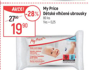 Vlhčené ubrousky dětské My Price