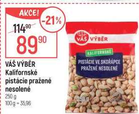 Pistácie pražené kalifornské Váš Výběr