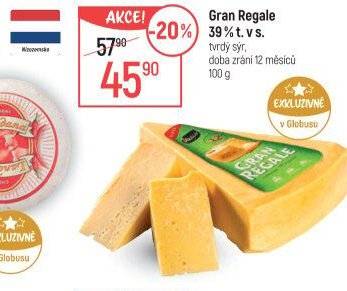 Sýr Gran Regale bez laktózy Valio