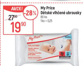 Vlhčené ubrousky dětské My Price