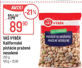 Pistácie pražené kalifornské Váš Výběr