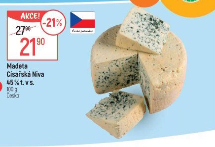 Sýr Niva Císařská 45 % Madeta