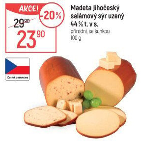 Sýr uzený salámový 44% Jihočeský Madeta