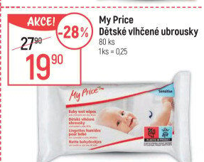 Vlhčené ubrousky dětské My Price