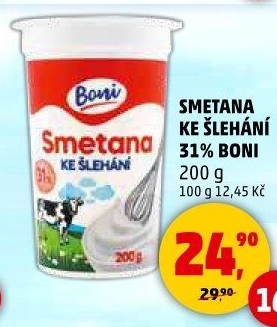 Smetana ke šlehání Boni 31%