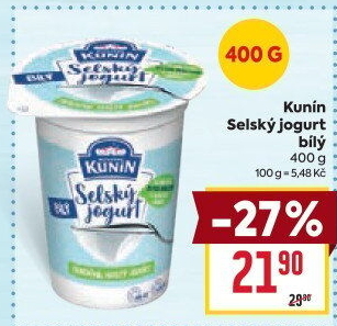 Bílý jogurt selský Mlékárna Kunín