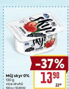 Dezert zakysaný ochucený Můj Skyr 0% Milko