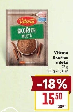 Koření Skořice mletá Vitana