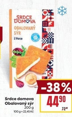 Obalovaný sýr mražený Srdce domova