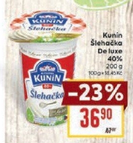 Šlehačka de luxe Mlékárna Kunín 40%