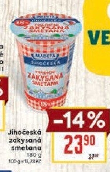 Smetana zakysaná Jihočeská Madeta