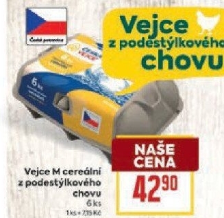 Vejce z podestýlky M Česká vejce