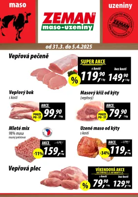 akční leták ZEMAN maso - uzeniny 31.3.2025-5.4.2025