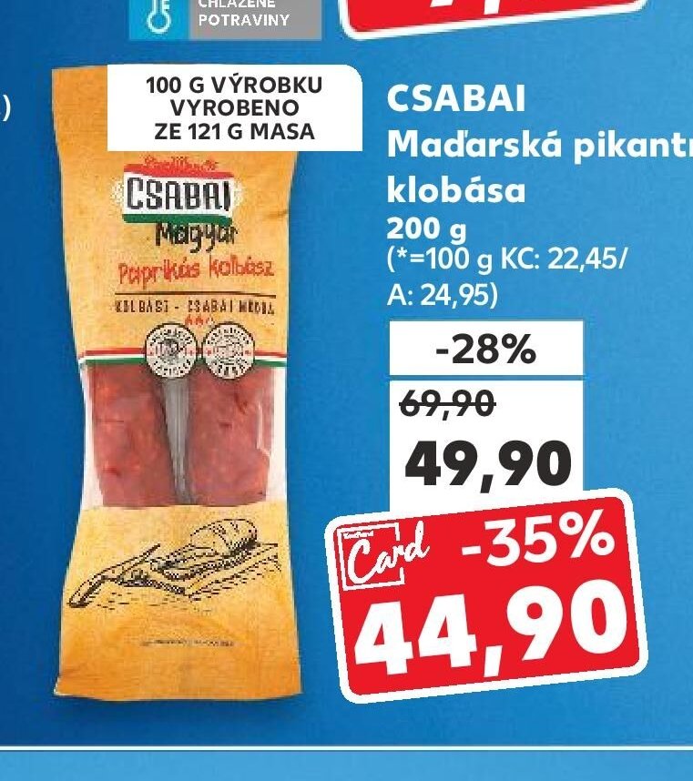 Csabai Madarská pikantní klobása