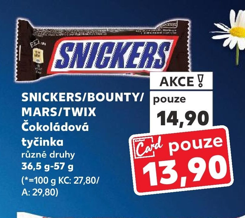 SNICKERS/BOUNTY/MARS/TWIX Čokoládová tyčinka