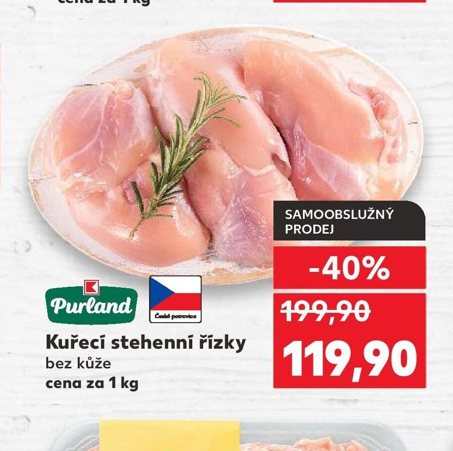 Kuřecí stehenní řízky bez kůže