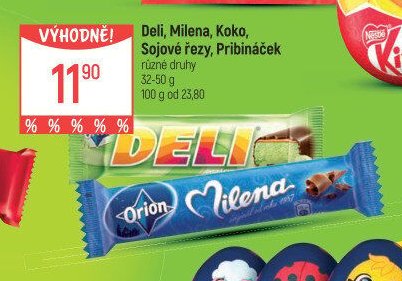Deli, Milena, Koko, Sojové řezy, Pribináček 32-50 g