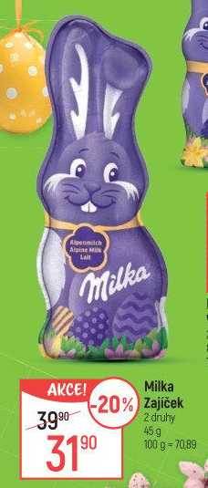 Čokoládový zajíc Milka