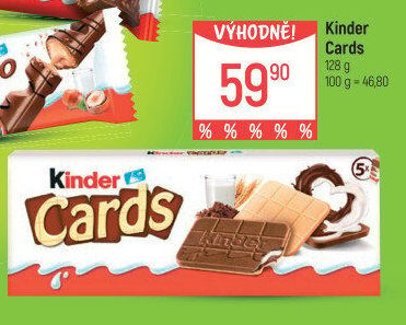 Sušenka s náplní Cards Kinder