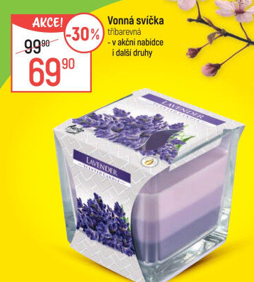 Svíčky ve skle vonné Aura Bispol