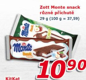 Dezert mléčný Monte Snack Zott