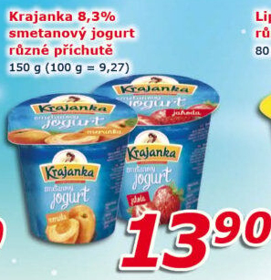 Jogurt smetanový ochucený Krajanka