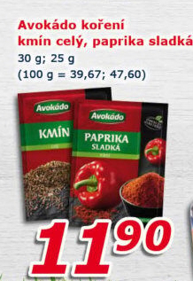 Koření Paprika sladká Avokádo