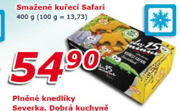 Nugetky kuřecí smažené mražené Safari Vodňanské kuře