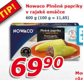 Papriky plněné mražené Nowaco