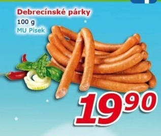 Párky debrecínské Maso uzeniny Písek