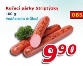 Párky kuřecí striptýzky Vodňanské kuře