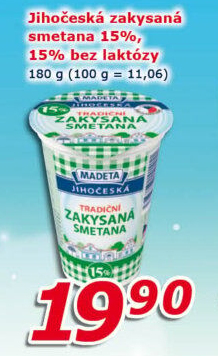 Smetana zakysaná Jihočeská Madeta 15%