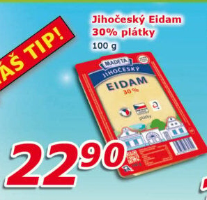 Sýr Eidam Jihočeský 30% Madeta