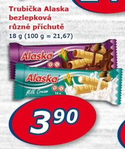 Trubičky bez lepku Alaska
