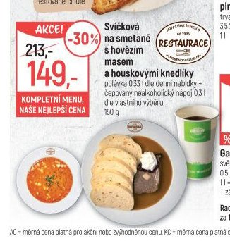 Svíčková na smetaně s hovězím masem