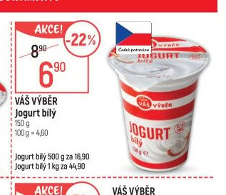 VÁŠ VÝBĚR Jogurt bílý