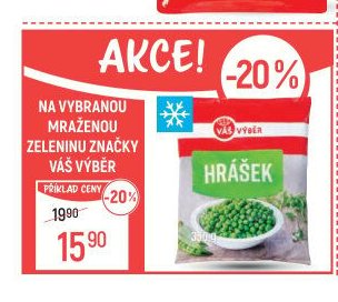NA VYBRANOU MRAŽENOU ZELENINU ZNAČKY VÁŠ VÝBĚR