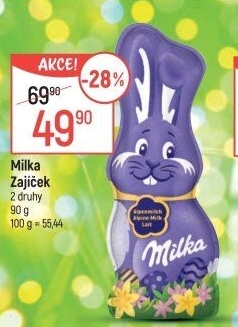 Čokoládový zajíc Milka