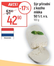 Sýr kozí přírodní 50%