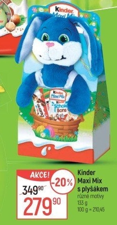 Cukrovinky čokoládové + plyšák Maxi Mix Kinder