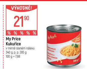 Kukuřice sterilovaná My Price