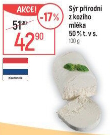 Sýr kozí přírodní 50%