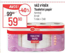 Toaletní papír 4vrstvý Váš Výběr