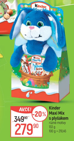 Cukrovinky čokoládové + plyšák Maxi Mix Kinder