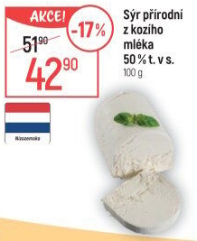 Sýr kozí přírodní 50%