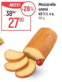 Sýr Mozzarella cihla uzená 45%