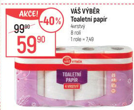 Toaletní papír 4vrstvý Váš Výběr
