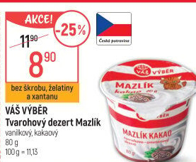 Tvarohový dezert Mazlík Váš Výběr