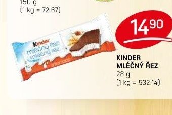 KINDER MLÉČNÝ ŘEZ