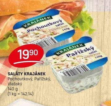 Saláty Krajánek (Pochoutkový, Pařížský, Vlašský)